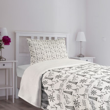 Doodle Nautical Wave Bedspread Set