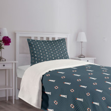 Nautical Life Buoys Bedspread Set