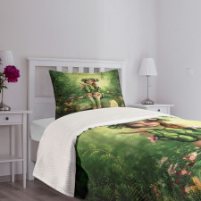 Elf Girl with Wreath Tree Bedspread Set