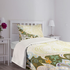 Abstract Flora Leaf Bedspread Set