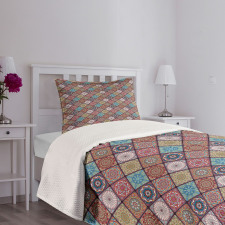 Colorful Mosaic Floral Bedspread Set