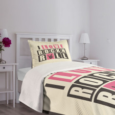 Retro Slogan Grunge Bedspread Set