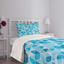 Geometric Triangles Mosaic Bedspread Set