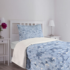 Retro Plumbago Blossoms Bedspread Set