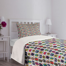 Abstract Fictional Beings Bedspread Set