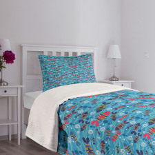 Colorful Wavy Ocean Bedspread Set