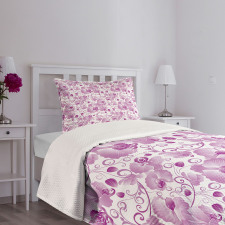 Ornate Floral Curly Leaf Bedspread Set