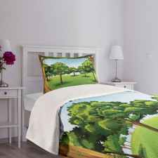 Nature Scene Summer Bedspread Set