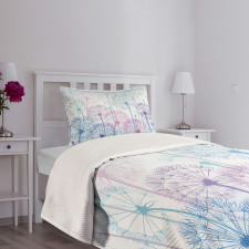 Abstract Flora Design Bedspread Set