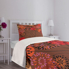 Floral Line Stalks Bedspread Set