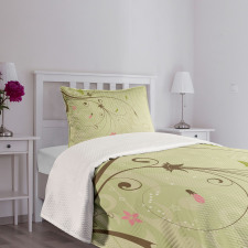 Swirls Lines Petal Bedspread Set