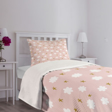 Stars and Clouds Pattern Bedspread Set