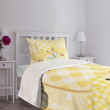 Plaid Patterned Animals Bedspread Set