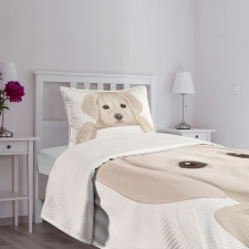 Puppy Hiding Paws Bedspread Set