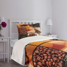 Hot Beverage Orange Cup Bedspread Set