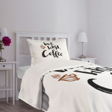 Brush Style Writing Bedspread Set