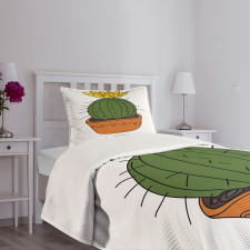 Plant with Yellow Flower Bedspread Set