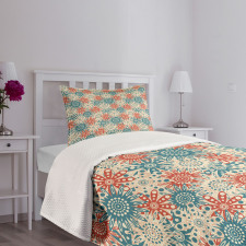 Hippie Floral Art Bedspread Set
