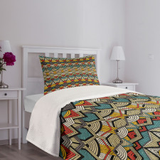 Folk Art Sharp Motifs Bedspread Set