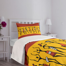 Dancing People Bedspread Set