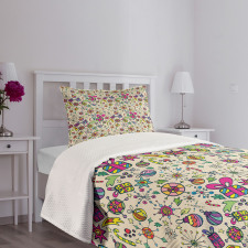 Lively Rich Doodle Bedspread Set