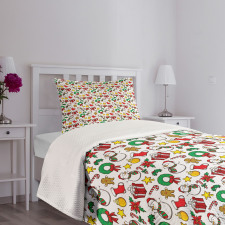 Xmas Garland Candy Bedspread Set