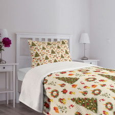 Cartoon Trees Bells Bedspread Set