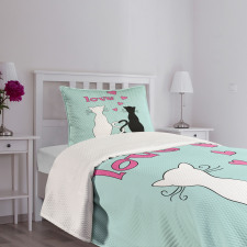 Tangled Tails in Love Bedspread Set