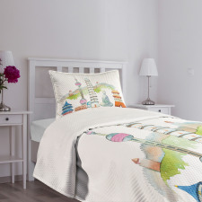 Landmarks Watercolor Bedspread Set