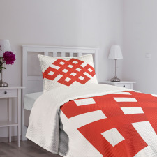 Tangled Lines with Squares Bedspread Set