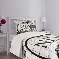 Cityscape Big Apple Motif Bedspread Set