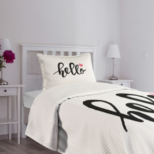 Message with Heart Bedspread Set