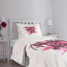 Romantic Ink Calligraphy Bedspread Set