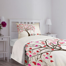 Heart Tree Birds on Swing Bedspread Set