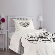 Heart Shape Bedspread Set