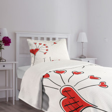 Dandelion with Hearts Bedspread Set