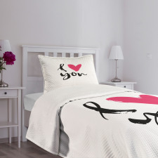 Hand Drawn Design Romantic Bedspread Set