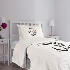 Brush Stroke Effect Words Bedspread Set