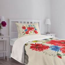 Vintage Poppies Daisy Bedspread Set