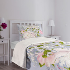 Bridal Peonies Leaves Bedspread Set