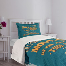 Happiness Phrases Bedspread Set