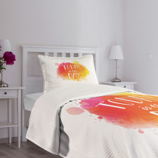 Optimistic Message Bedspread Set