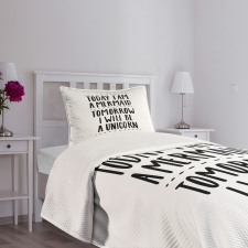 Optimism Slogan Bedspread Set