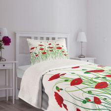 Flowers on a Rural Field Bedspread Set