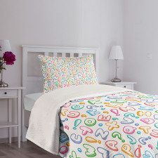 Colored Letters Bedspread Set