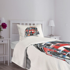 Fire Department Lorry Bedspread Set