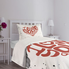 Grungy Heart Form Bedspread Set