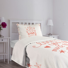 Stars Words Art Bedspread Set