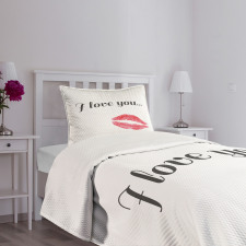 Red Kiss Lipstick Bedspread Set