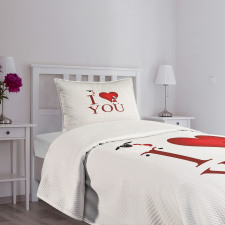 Sheep and Red Heart Bedspread Set